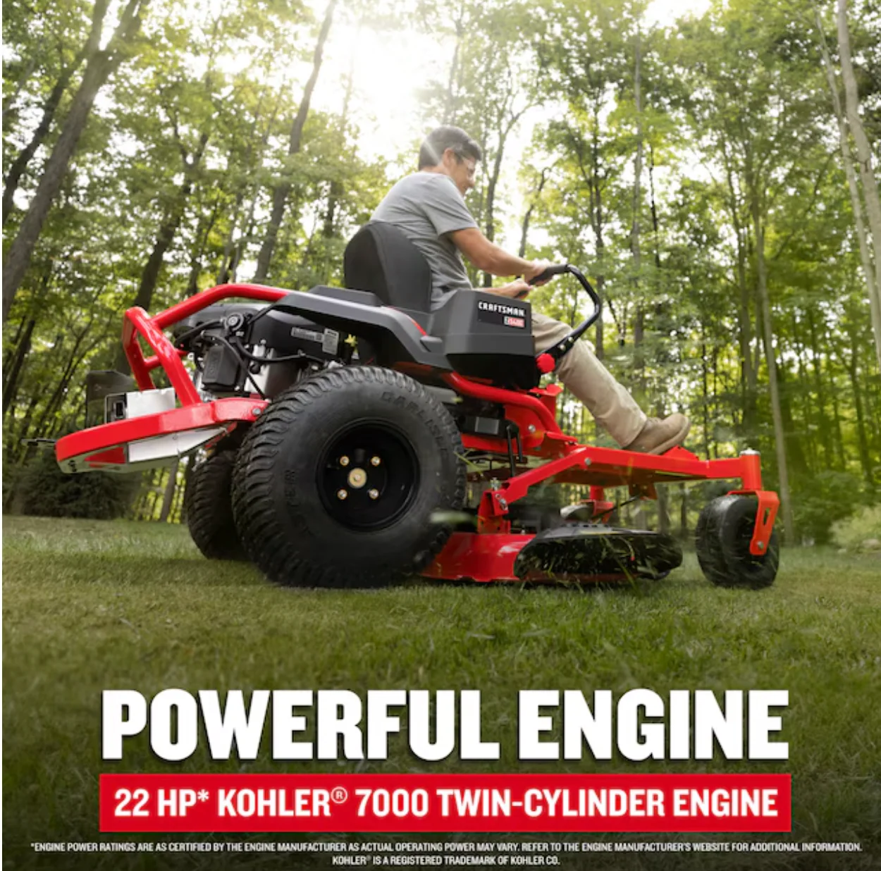 CRAFTSMAN Z5400 | 46in 22HP Zero-Turn Riding Mower | 22 HP Kohler Engine | Hydrostatic Transmission | High-Back Seat (17ARFACT093) - Image 4