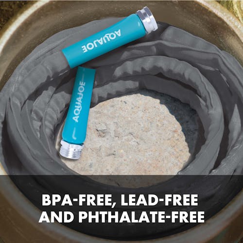 Restored Aqua Joe AJFJH50-58-PRO Ultra Flexible Kink Free Fiberjacket Garden Hose | 50-Foot | Metal Fittings (Refurbished) - Image 3