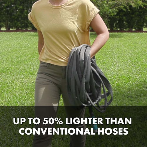 Restored Aqua Joe AJFJH50-58-PRO Ultra Flexible Kink Free Fiberjacket Garden Hose | 50-Foot | Metal Fittings (Refurbished) - Image 4