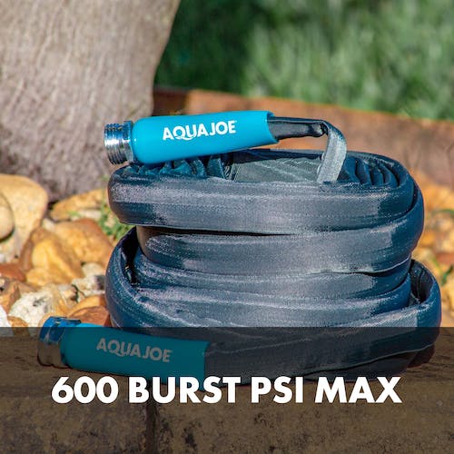 Restored Aqua Joe AJFJH50-58-PRO Ultra Flexible Kink Free Fiberjacket Garden Hose | 50-Foot | Metal Fittings (Refurbished) - Image 8