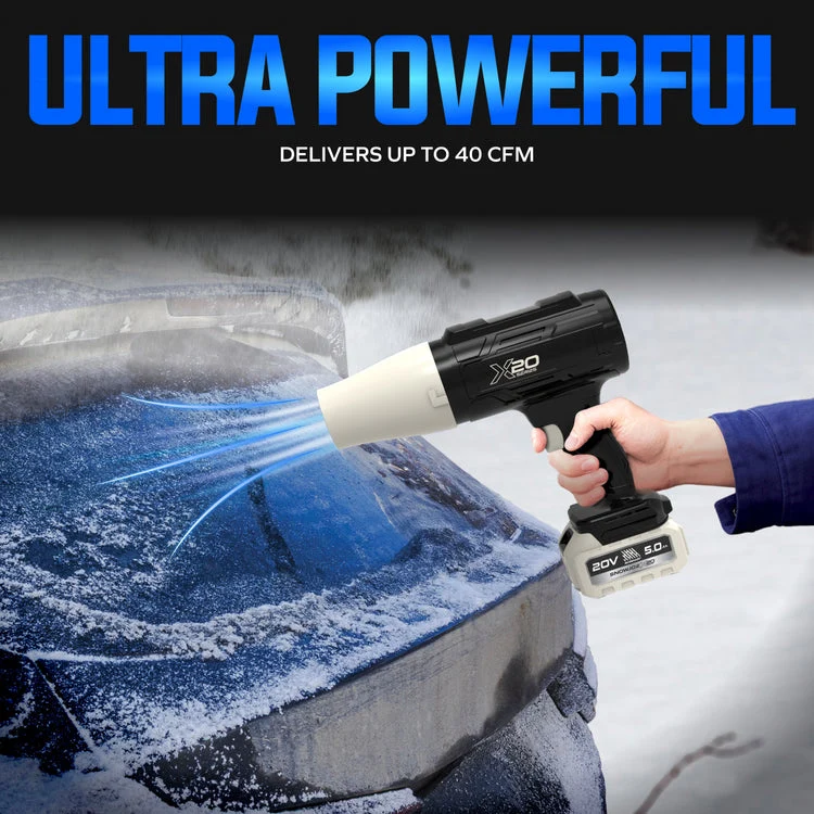 Restored Sun Joe 30,000-RPM 20V Cordless Handheld Turbo Blower | 40 CFM | 5.0Ah Battery + Charger (Black) | GO-SRMJET-5A-BLK (Refurbished) - Image 7
