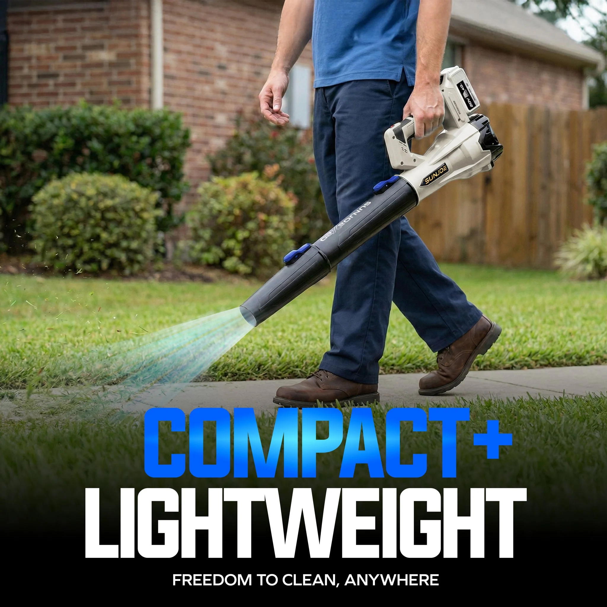 Restored Sun Joe 20V Cordless Multi-Purpose Blower | 400 CFM | W/ 4000 mAh Battery (4.0-Amp) + Charger (Refurbished) - Image 3