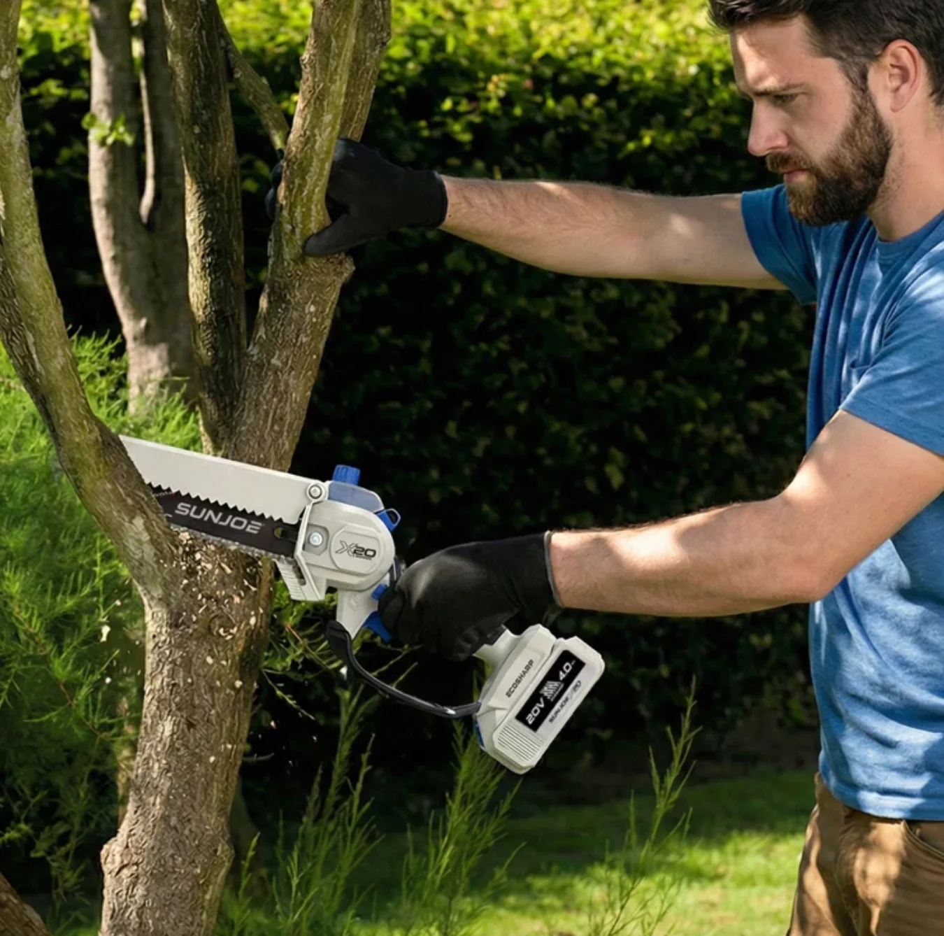 Restored Sun Joe 20V Cordless X20 Handheld Pruning Saw | 6-inch | 550W Brushless Motor | W/ 4.0-Ah Battery + Charger | Black (Refurbished) - Image 12