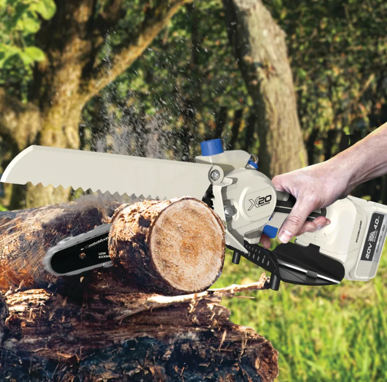 Restored Sun Joe 20V Cordless X20 Handheld Pruning Saw | 6-inch | 550W Brushless Motor | W/ 4.0-Ah Battery + Charger | Black (Refurbished) - Image 9