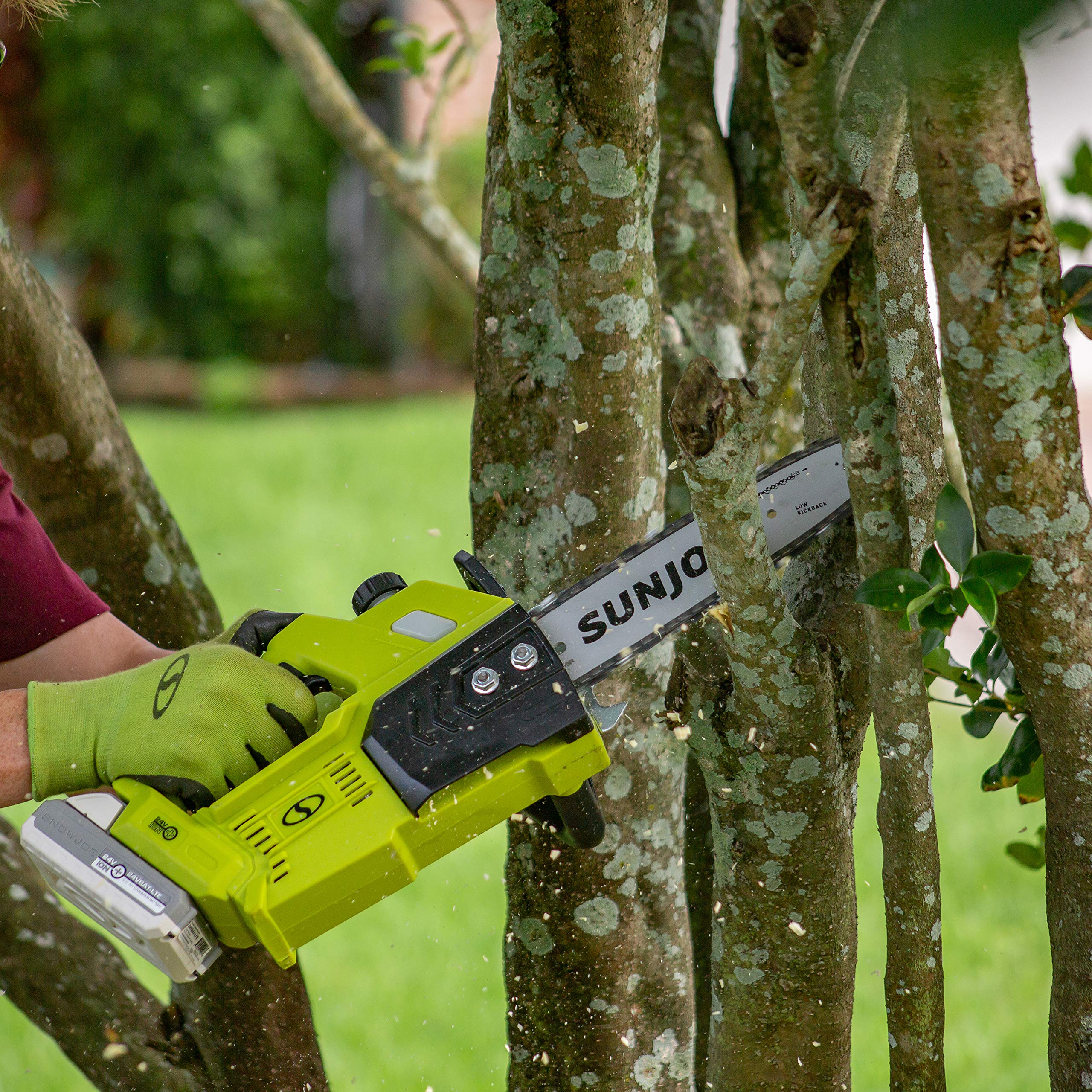 Restored Sun Joe 24V-10CS 24-Volt IONMAX 10-Inch Cordless Chain Saw, Kit (w/ 4.0-Ah Battery + Charger) (Refurbished) - Image 6