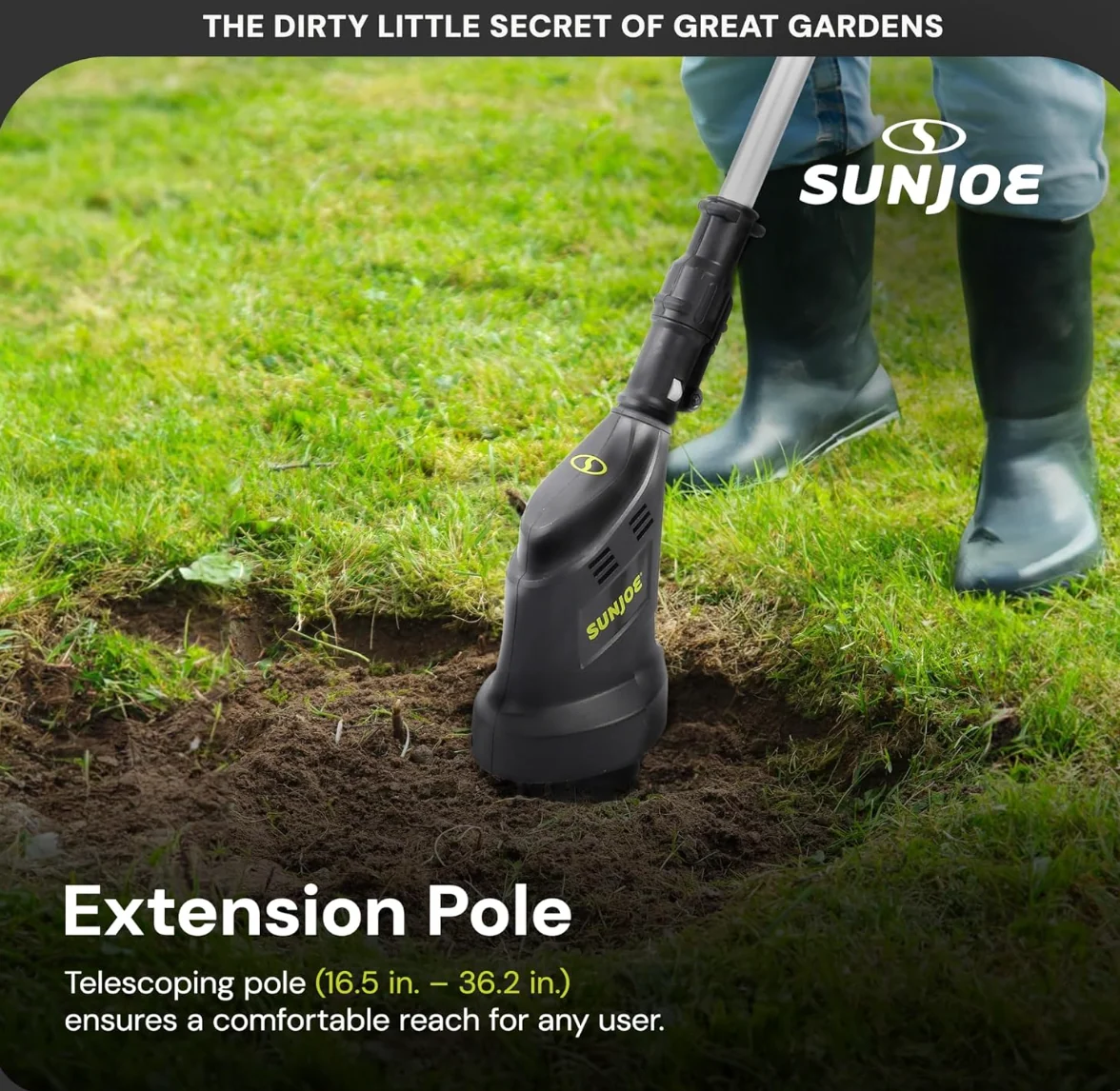 Restored Sun Joe 24V 24V-CTLR-LTE | 2-in-1 Hand Held & Long Handle Tiller Cultivator (Refurbished) - Image 7