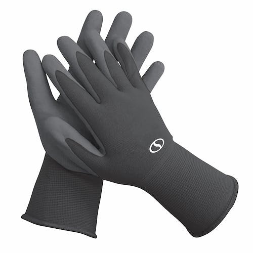 Restored Sun Joe GGNP-S3-BLK Reusable Nitrile-Palm Gloves | Tactile | Washable | One Size Fits Most | Set of 3 (Black) (Refurbished) - Image 3