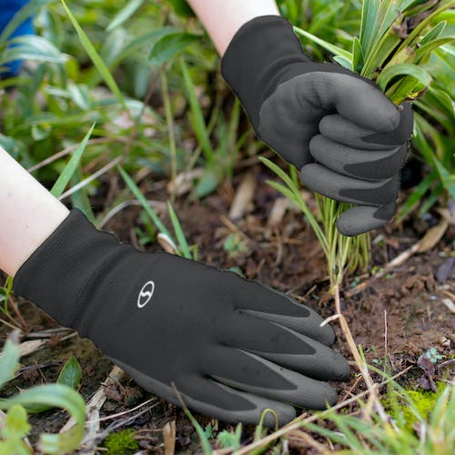 Restored Sun Joe GGNP-S3-BLK Reusable Nitrile-Palm Gloves | Tactile | Washable | One Size Fits Most | Set of 3 (Black) (Refurbished) - Image 5