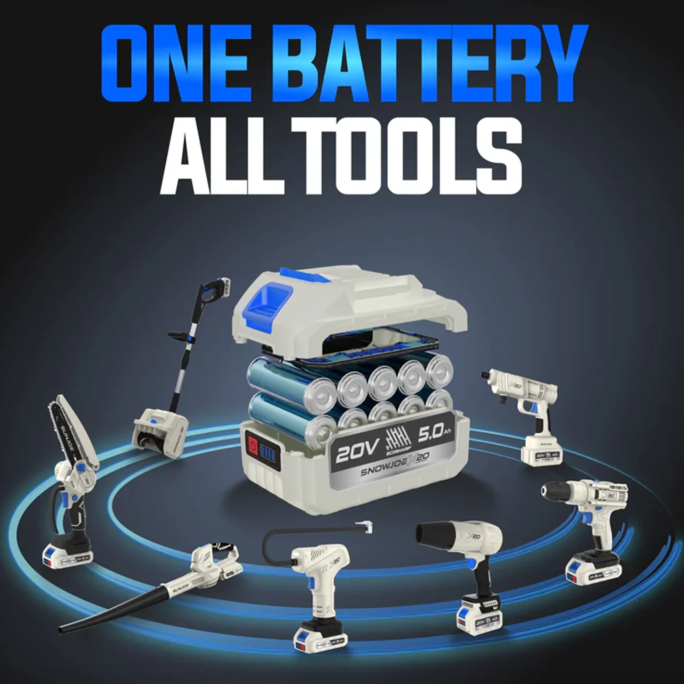 Restored Sun Joe X20-BATT-5A | X20 Series 20V 5Ah Lithium-ION Battery | For Universal 20V ECOSHARP Devices | w/LED Indicator (Refurbished) - Image 3