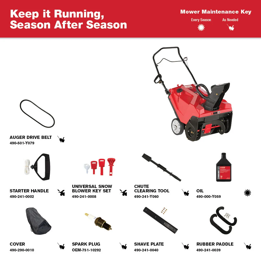 Troy-Bilt Squall 123R | 21 in. | 123 cc Single-Stage Gas Snow Blower | E-Z Chute Control - Image 6